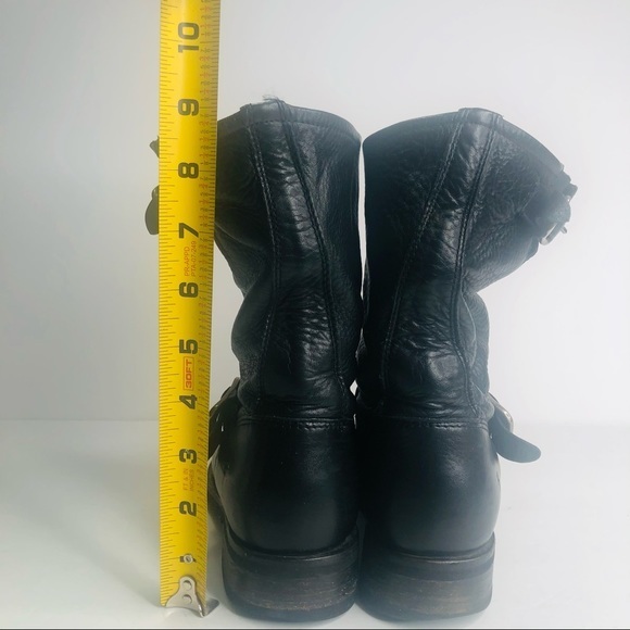 Frye Veronica Short Leather Boot Women's Size 6B Med Biker Black 3476509 - Picture 7 of 12